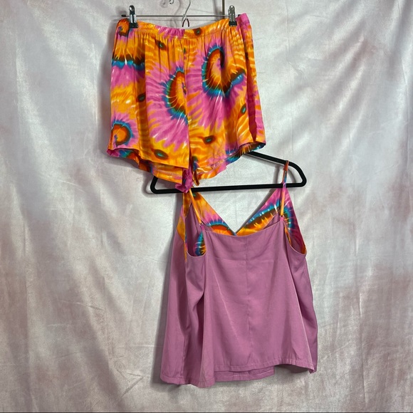 SHEIN Tie Dye Button Front Cami P.J.Set NWOT Size 2XL - Picture 3 of 8